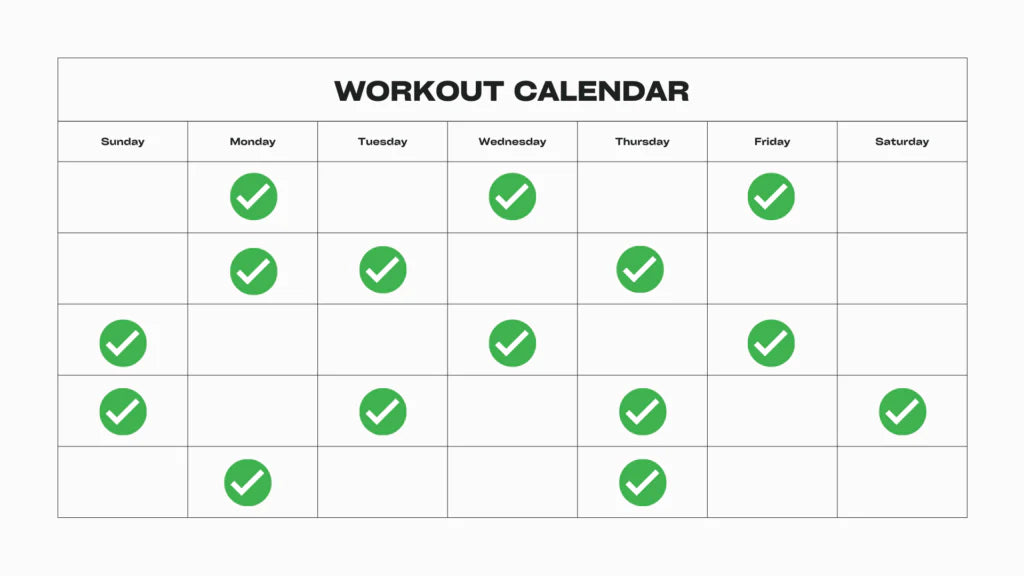 Mobility Board Consistency Calendar To Track Progress